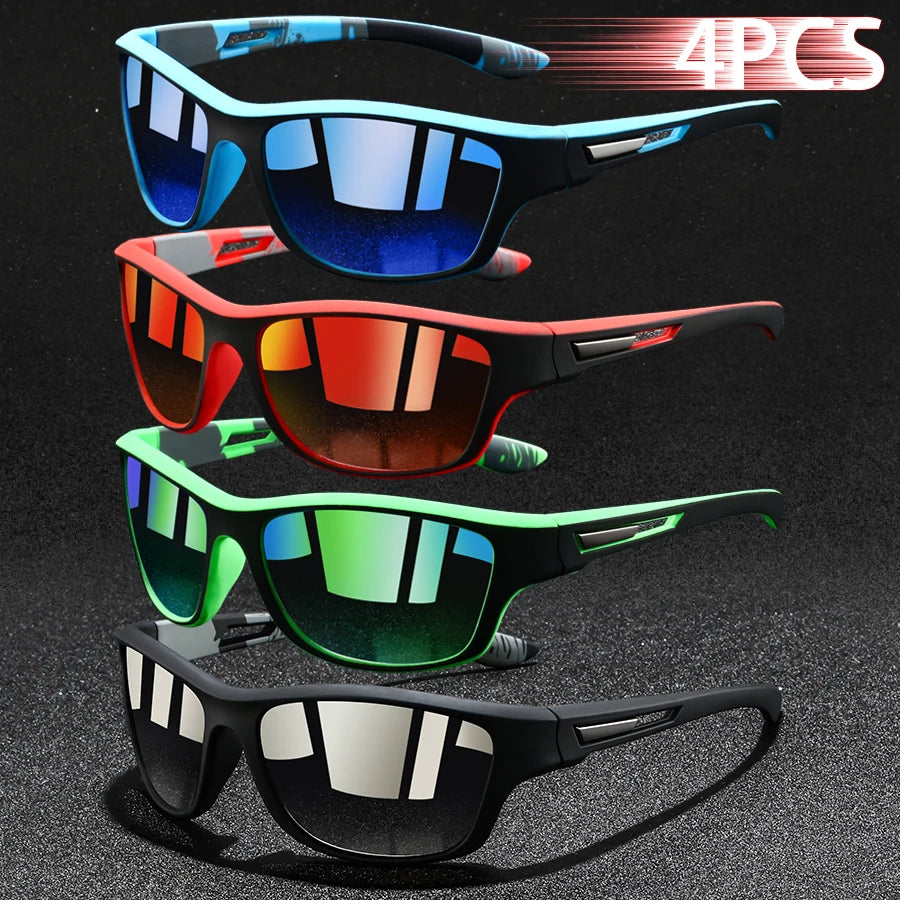 4PCS Fashion Vintage Pattern  Cycling Sports Sunglasses Men Women Running Cycling Mountaineering Sport Man Sun Glasses