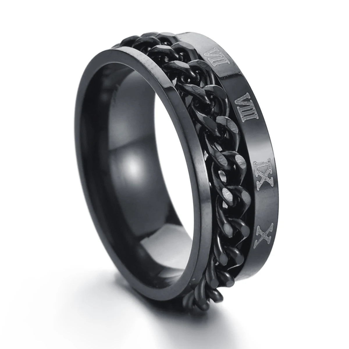 MeMolissa New Cool Stainless Steel Rotatable Ring High Quality Spinner Chain Rotable Rings for Women Man Punk Jewelry Party Gift