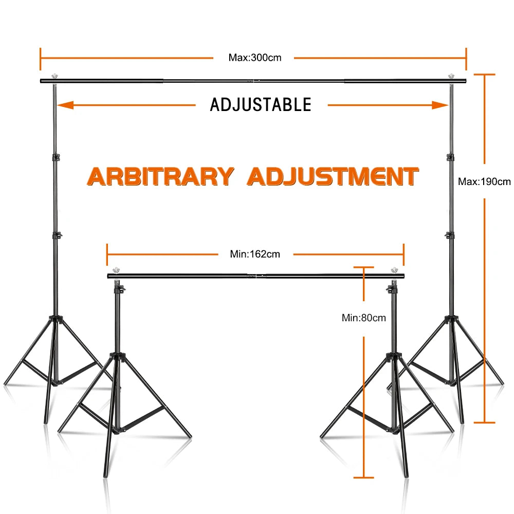 Background Stand Kit Support Frame System Backdrops  Adjustable Stand for Photography Photo Studio Chromakey Green Screen Frame