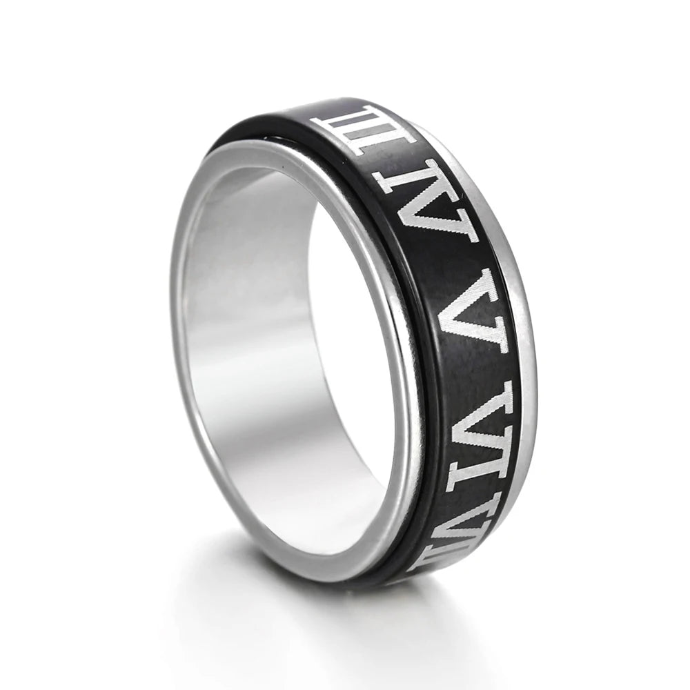 MeMolissa New Cool Stainless Steel Rotatable Ring High Quality Spinner Chain Rotable Rings for Women Man Punk Jewelry Party Gift