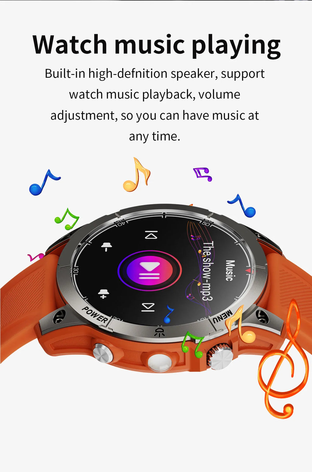 Aiweile AW45 Smart Watch Man Flashlight Fitness Tracker Miltary Connected NFC Compass Sport Bluetooth Call Dialing Korean Hebrew