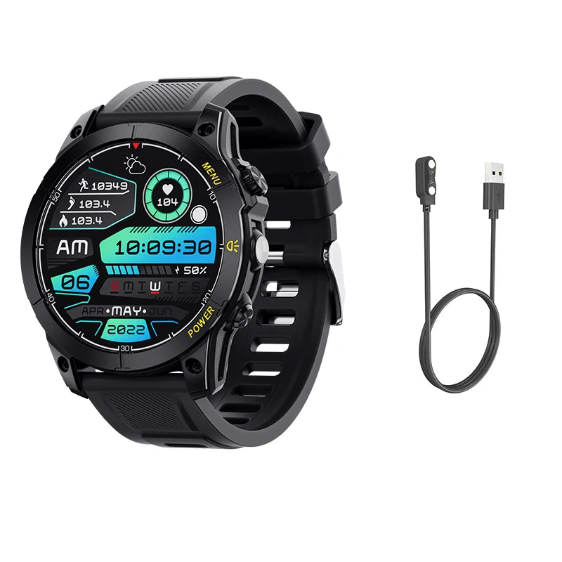 Aiweile AW45 Smart Watch Man Flashlight Fitness Tracker Miltary Connected NFC Compass Sport Bluetooth Call Dialing Korean Hebrew