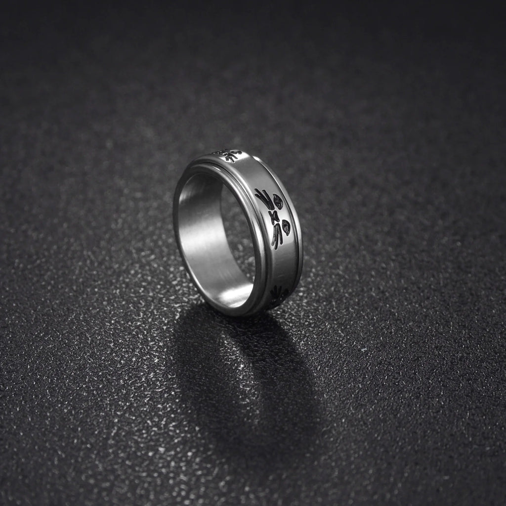 MeMolissa New Cool Stainless Steel Rotatable Ring High Quality Spinner Chain Rotable Rings for Women Man Punk Jewelry Party Gift