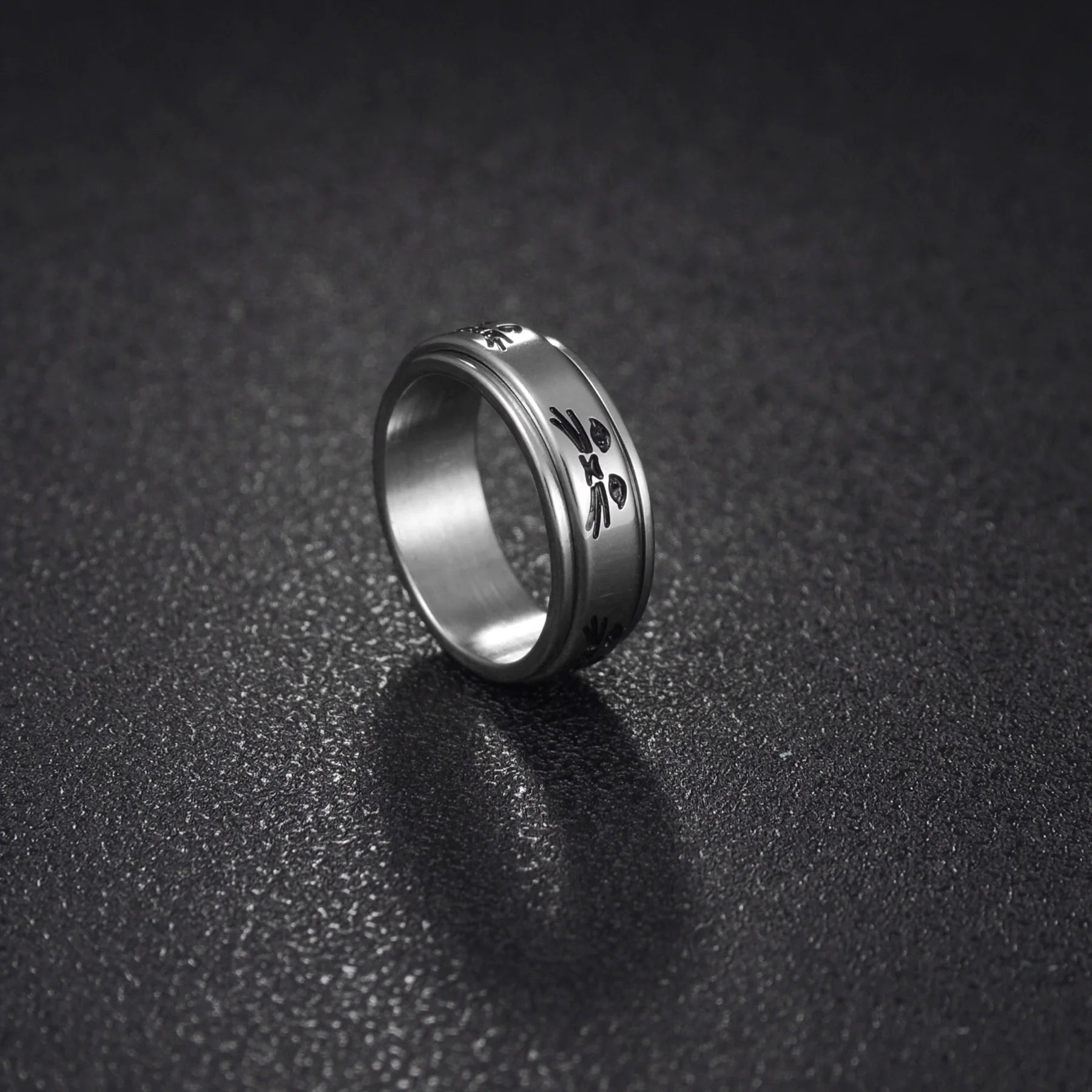 MeMolissa New Cool Stainless Steel Rotatable Ring High Quality Spinner Chain Rotable Rings for Women Man Punk Jewelry Party Gift