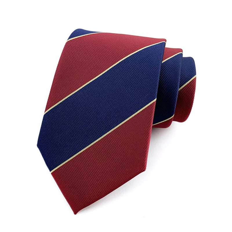 Luxury 8CM Mens Ties Necktie Red Color Ties For Man Groom Jacquard Woven Neck Tie For Business Wedding Party