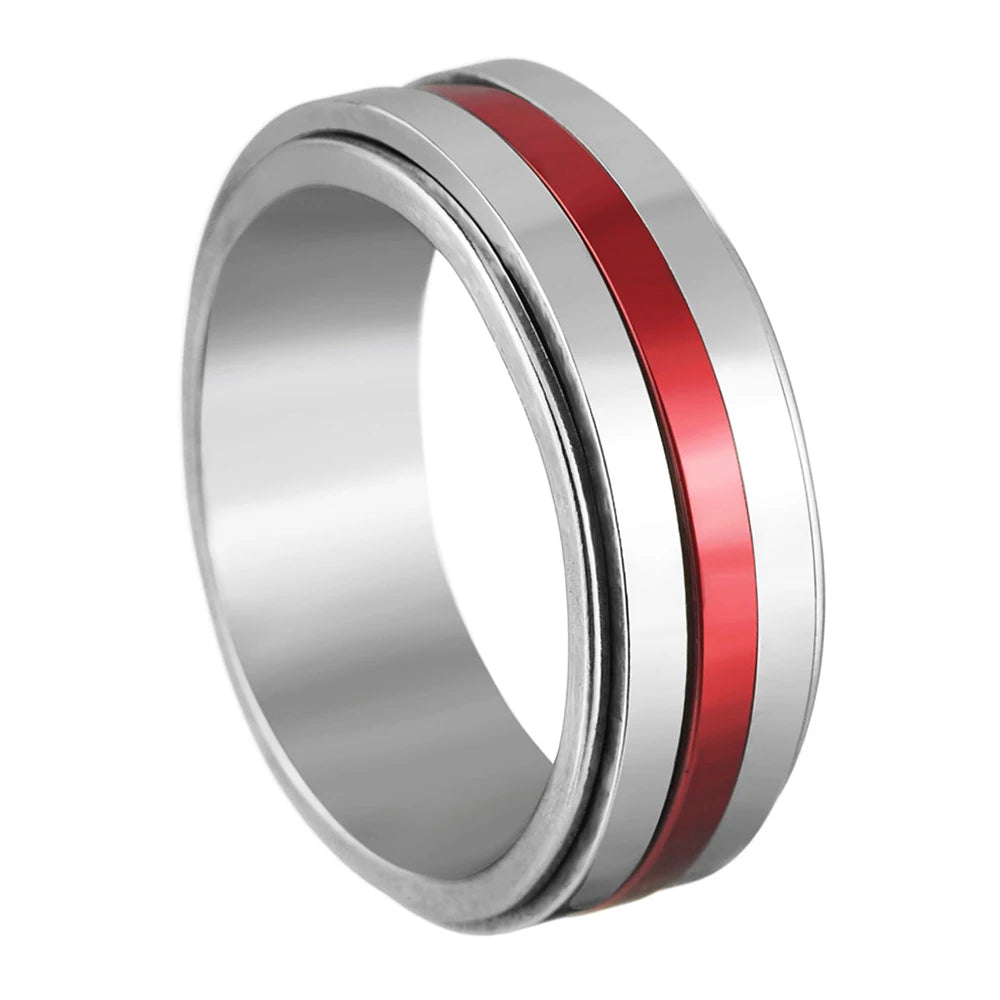 MeMolissa New Cool Stainless Steel Rotatable Ring High Quality Spinner Chain Rotable Rings for Women Man Punk Jewelry Party Gift
