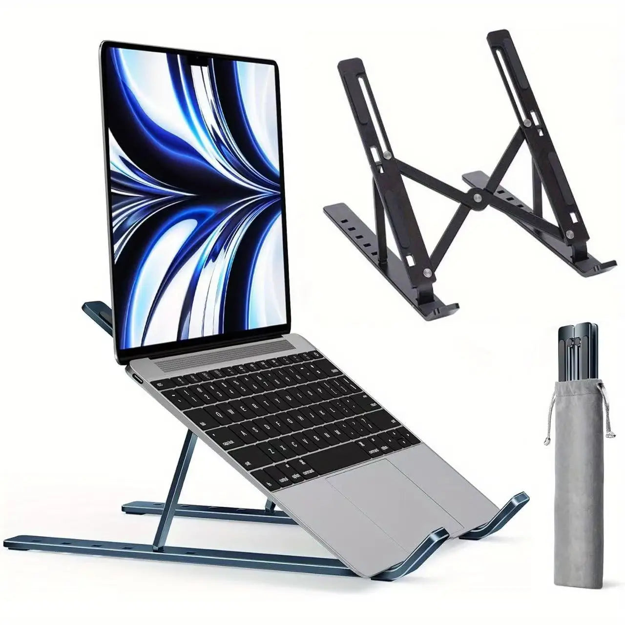Adjustable laptop stand, suitable for 10-15.6 inch laptops and tablets, foldable ergonomic desktop stand with ventilation design
